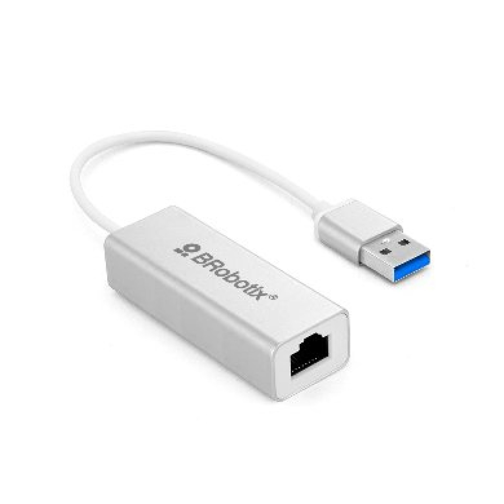 Convertidor USB V3.0 a RJ45 – Gigabit BROBOTIX 263458, Blanco
