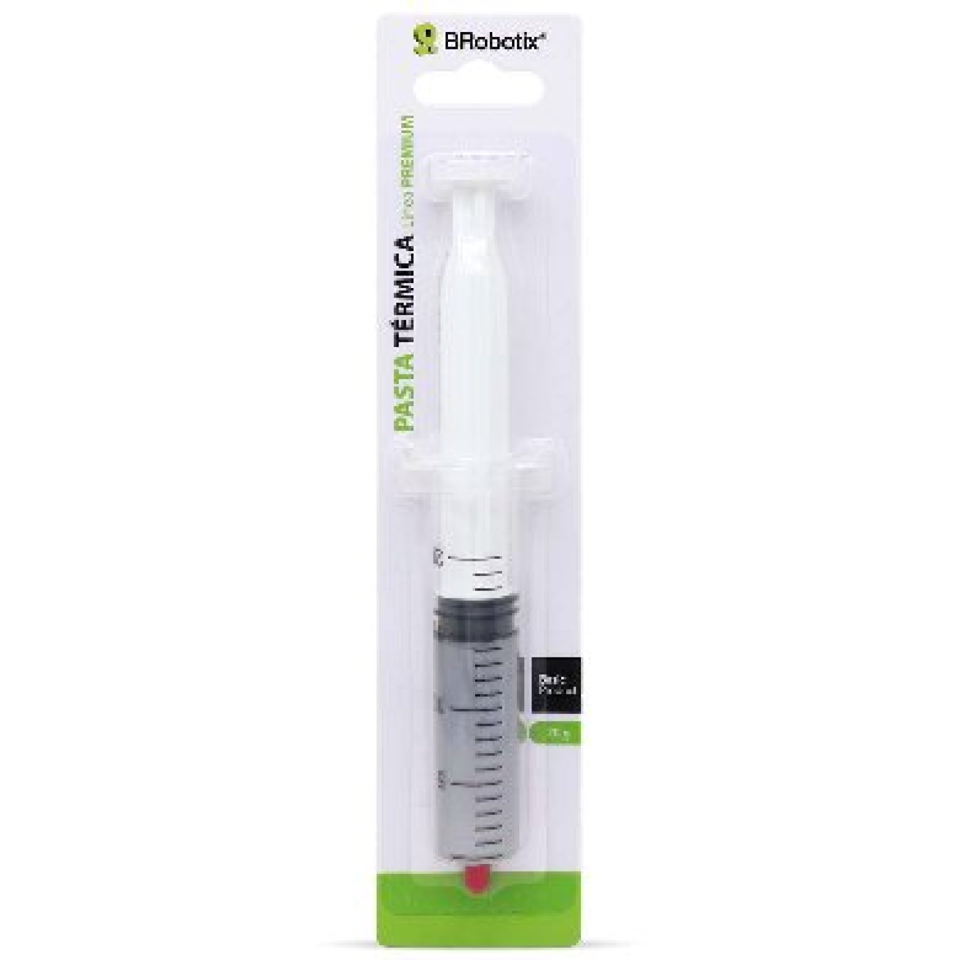 PASTA TÉRMICA PARA CPU – 20 GRAMOS, EN JERINGA P/FÁCIL APLICACIÓN, COLOR PLATA, BROBOTIX 6001295