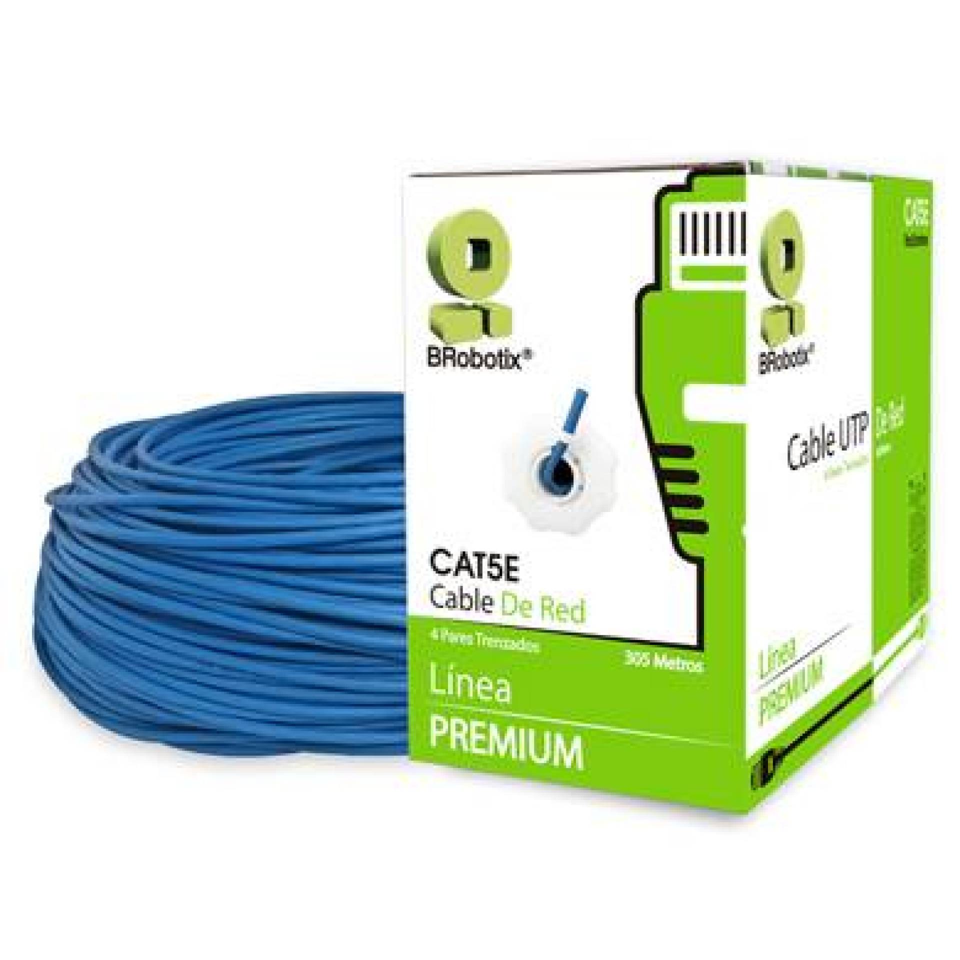 Bobina UTP – CAT5e, 305 m, Interior, Azul, CCA, BROBOTIX 065200