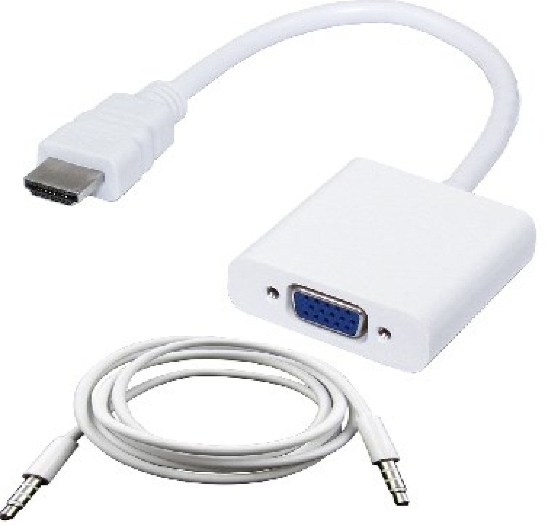 Convertidor  HDMI a VGA BROBOTIX 110964B – HDMI, VGA, Macho/hembra, Color blanco
