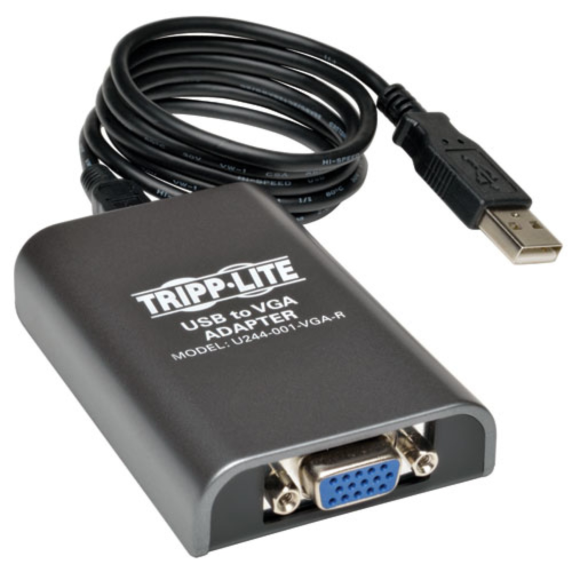 Adaptador USB TRIPP-LITE U244-001-VGA-R – USB 2.0, Negro