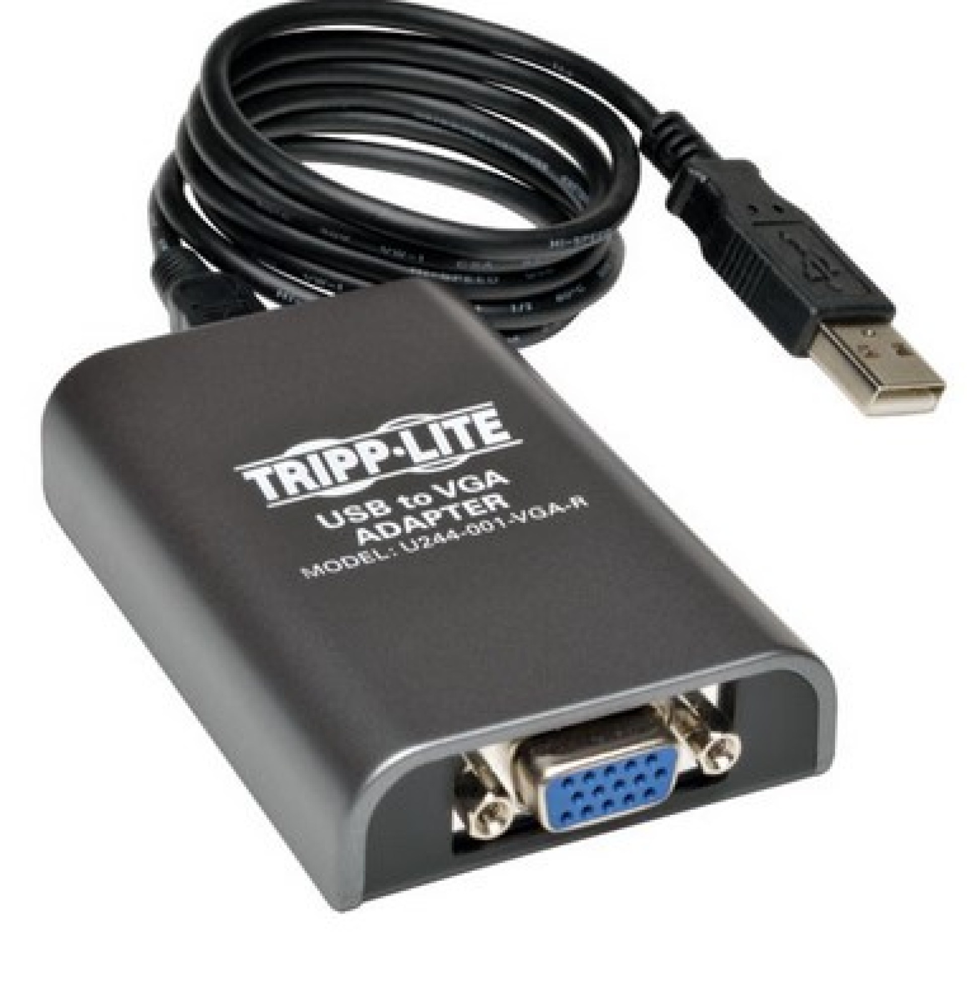 Adaptador USB 2.0 a tarjeta VGA TRIPP-LITE U244-001-VGA – USB, Negro