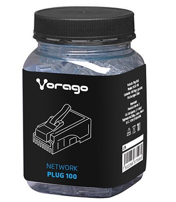 Plugs de Red VORAGO PLUG-100 – RJ-45, Transparente, CAT 5e