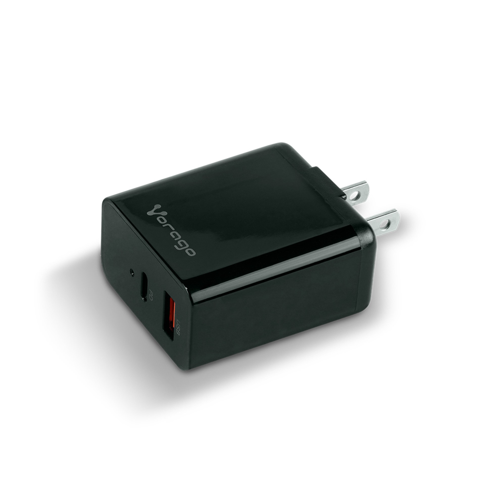 Cargador para pared. Vorago AU-350-BK negro. quick charge/ cargador de pared / Negro. Quick charce 3.0A PD 20w USB A y tipo C negro –