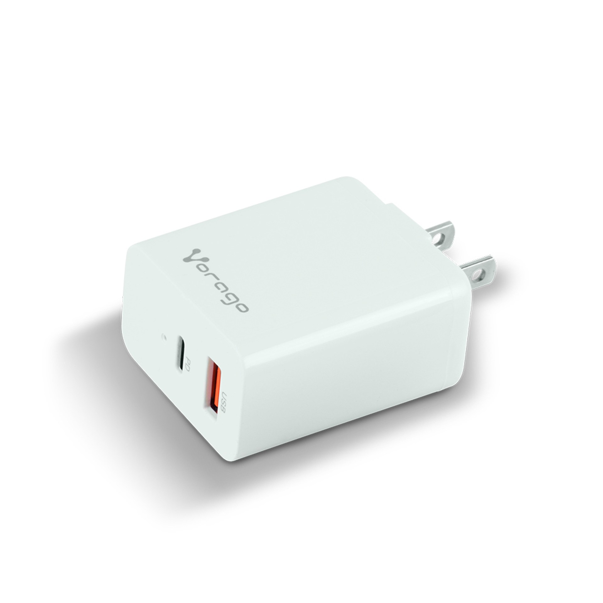 Cargador para pared. Vorago  AU-350-WH blanco. quick charge/ cargador de pared / blanco. quick charce 3.0A PD 20w USB A y tipo C blanco –