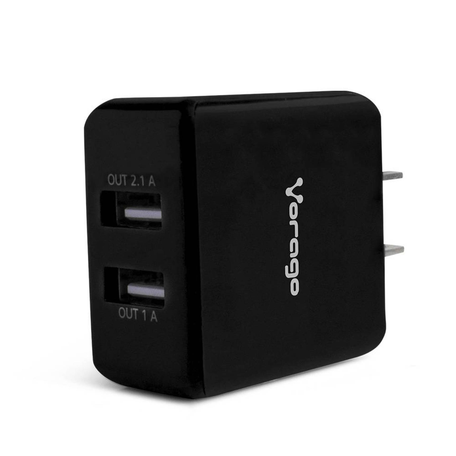 CARGADOR PARA PARED VORAGO AU-106 CON 2 PUERTOS USB NEGRO –