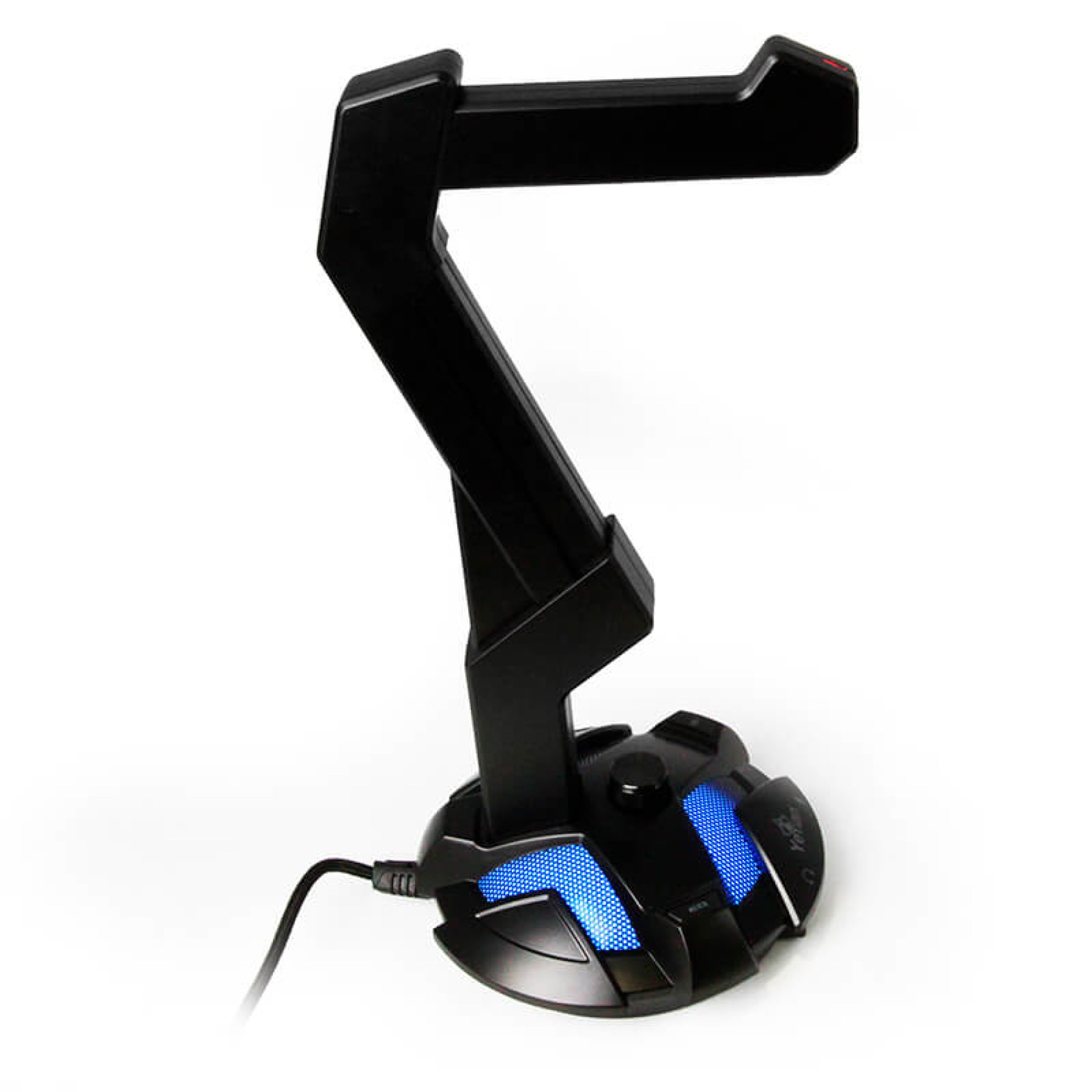 YEYIAN SOPORTE PARA AURICULARES GAMER OVERPOWER NEGRO – MIC OMNIDIRECCIONAL, GAMA DE COLORES CUSTOM, VOL AUDIFONOS, AUD Y MIC, USB HUB YAO-29201N