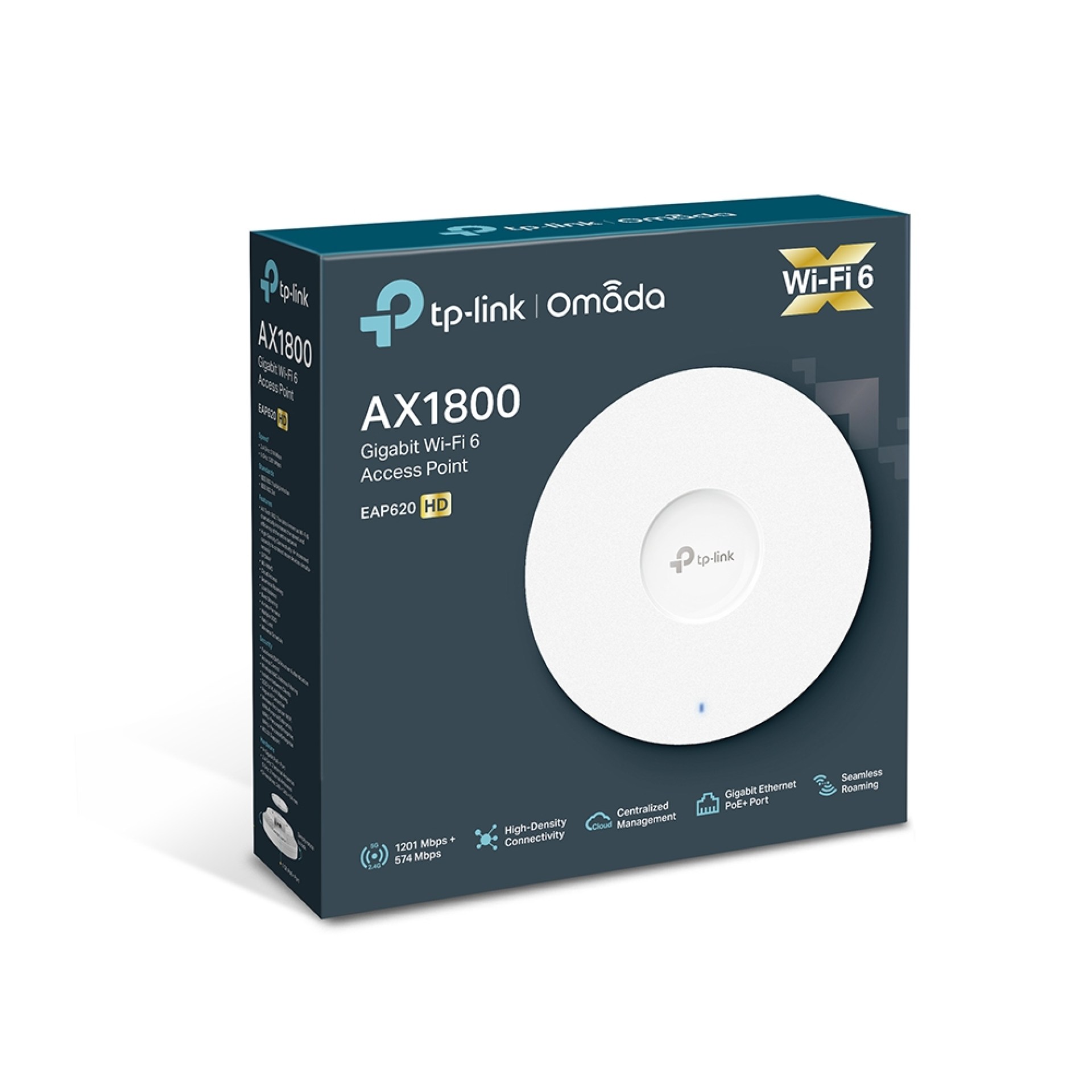 ACCESS POINT INALÁMBRICO DE MONTAJE EN TECHO DE DOBLE BANDA AX1800 AC OMADA TP-LINK EAP620 HD –