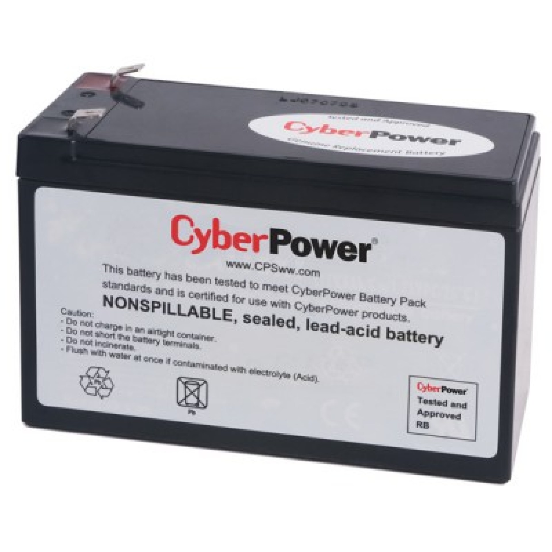 Bateria de Reemplazo CyberPower – 12 V, Negro