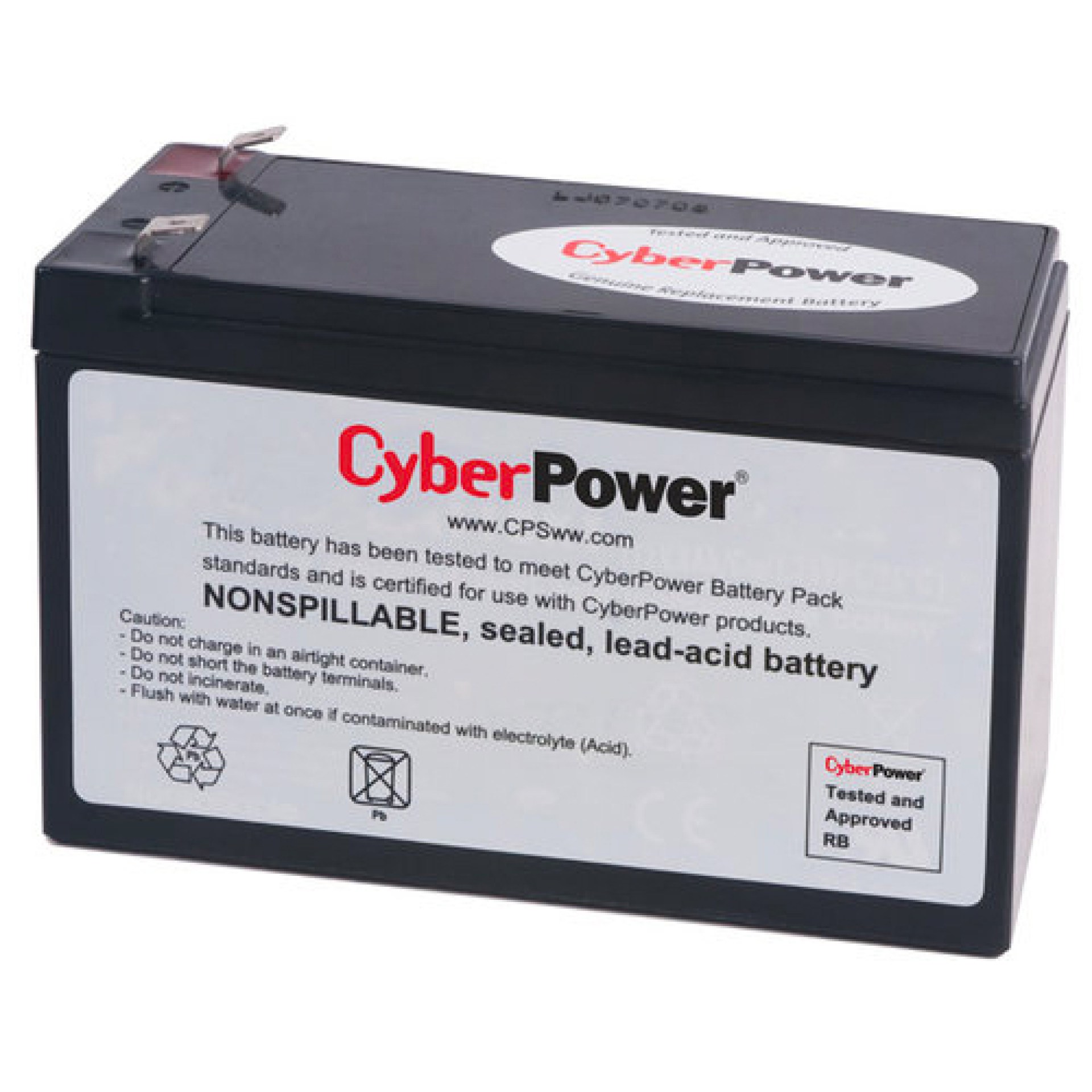 Batería de Reemplazo CyberPower RB1290 – Negro, 12 V, 9 AH