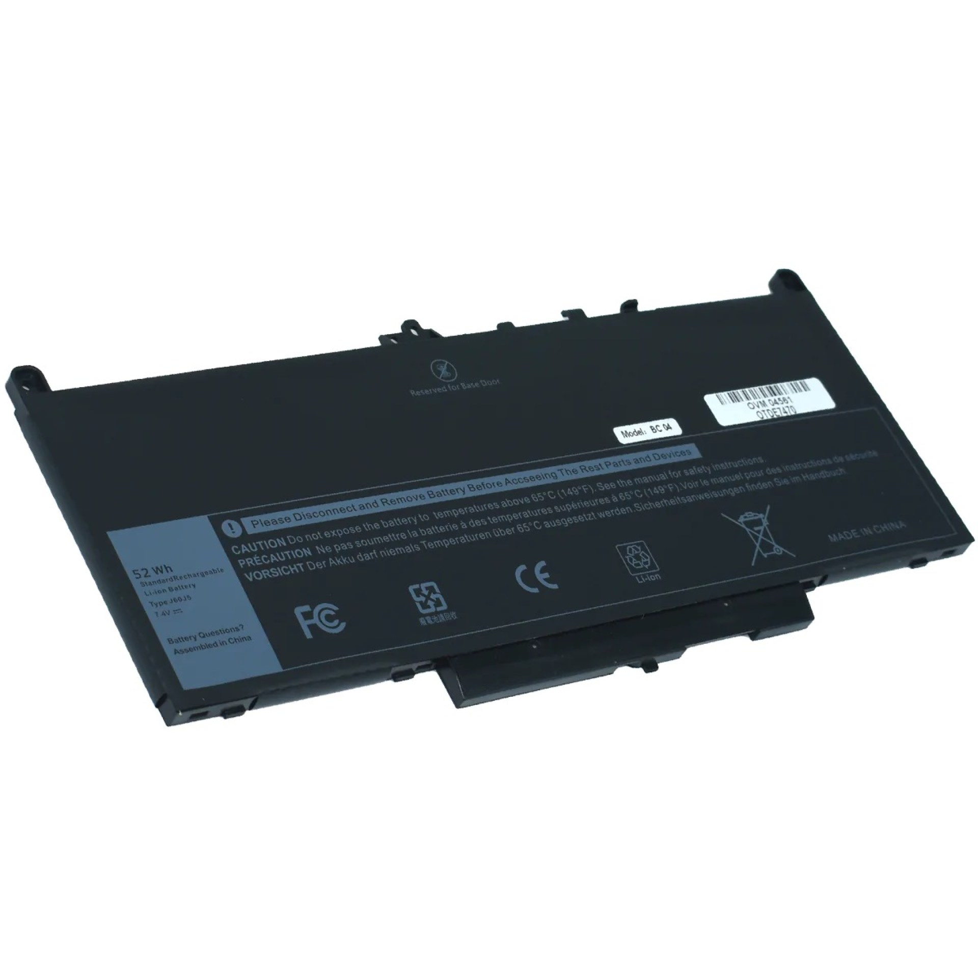 Bateria para Laptop OTDE7470 OVALTECH Li-ion para de Dell Latitude 4 Celdas para DELL LATITUDE E7270 E7470 – J60J5 en color Negro marca Ovaltech