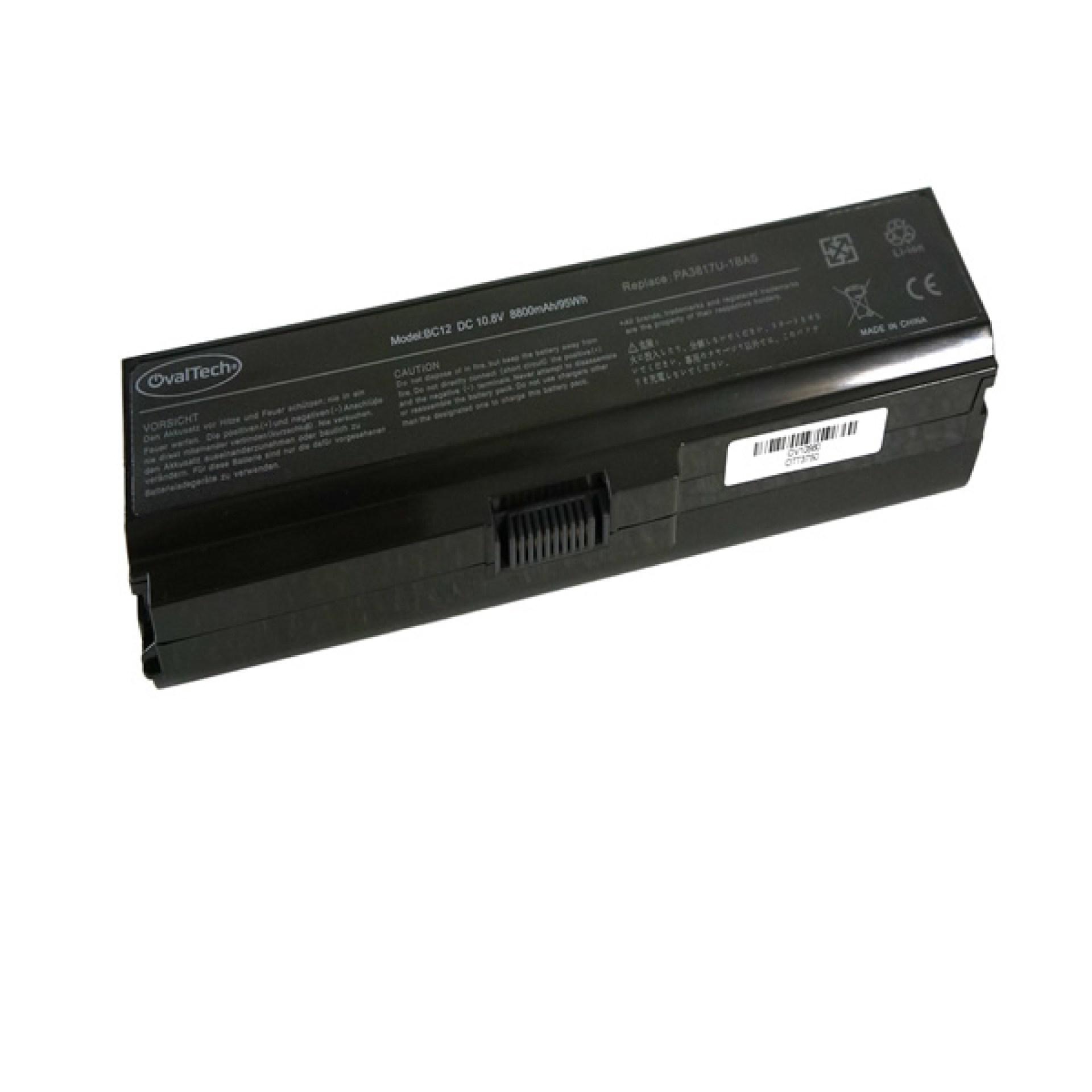 Bateria color negro 12 Celdas para Toshiba L745 y L755 de 10.8V 8800mAh marca Ovaltech –