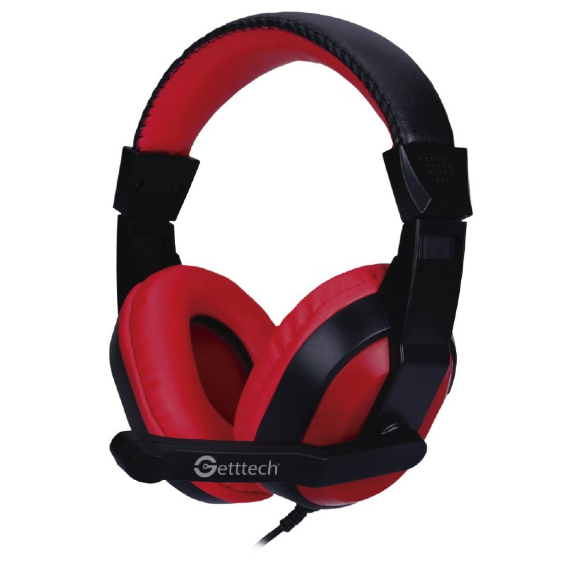 GETTTECH DIADEMA CON MICROFONO – COLOR NEGRO ROJO, CONECTOR STEREO DE 3.5MM, SENSIBILIDAD EFICIENTE, DE GRAN DURABILIDAD, MOD. GH-2100