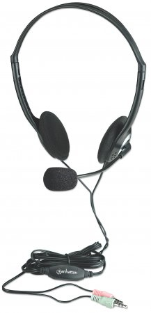 164429 Diadema ajustable con micrófono y control de volumen – Cable 1.8 m, garantia de 3 años.