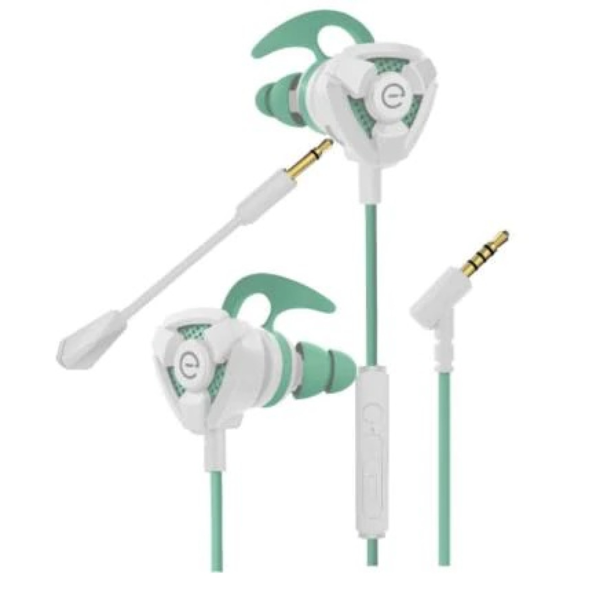 Audífonos  EASY-LINE STORM – Blanco/Verde, 3.5 mm