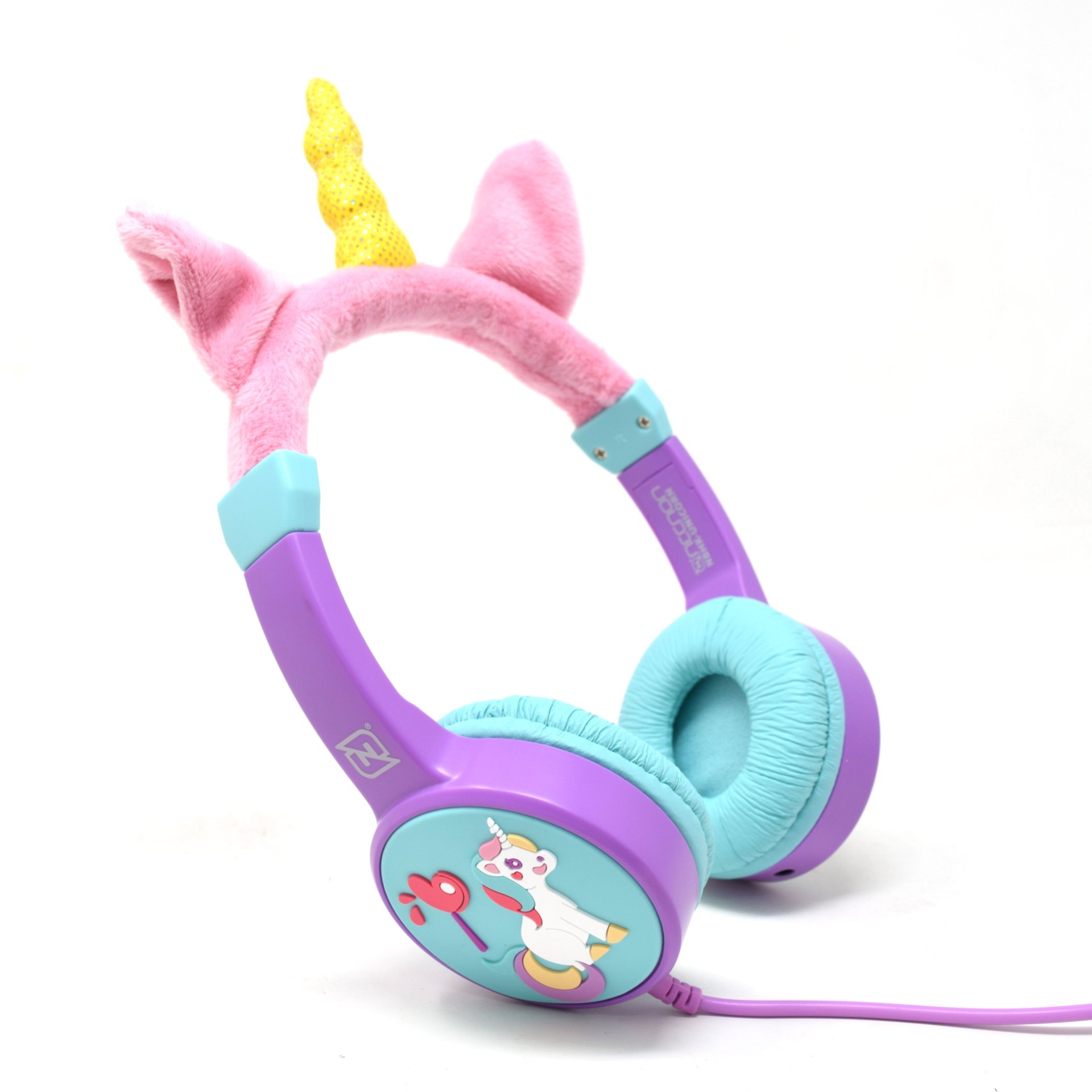AUDIFONOS ON-EAR ALAMBRICOS KIDS VOLUMEN SEGURO A 95DB 3.5 MML SALIDA AUDIO 3.5MML HIPOALARGENICO NO TOXICO UNICORN LILA –