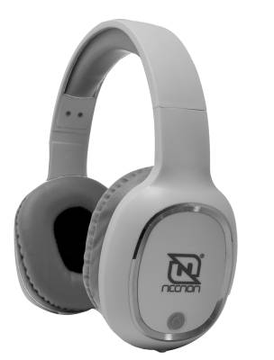 AUDIFONOS OVER-EAR BLUETOOTH NBH-04 PRO ALTA POTENCIA RADIO FM MICRO SD 3.5MML MANOS LIBRES BLANCO/PLATA –