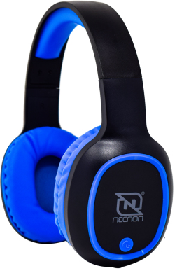 AUDIFONOS OVER-EAR BLUETOOTH NBH-04 PRO ALTA POTENCIA RADIO FM MICRO SD 3.5MML MANOS LIBRES NEGRO/AZUL –