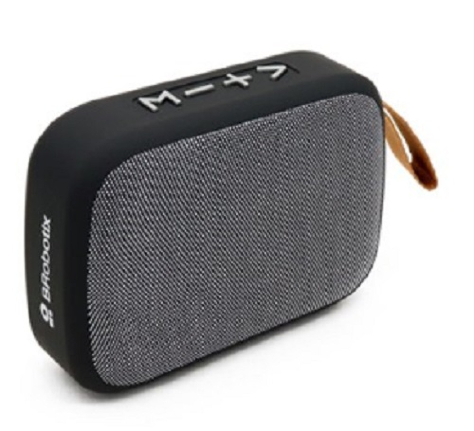 BOCINA BLUETOOTH – INALAMBRICA, RECARGABLE, STEREO C/RADIO FM, LECTOR USB Y MICRO USB, PORTATIL, ANTIDESLIZANTE, NEGRO/GRIS, C/CORREA, BROBOTIX 136469
