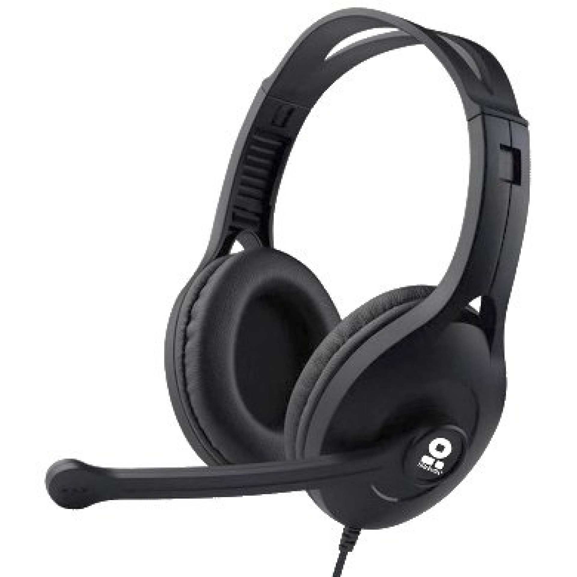 Diadema con Micrófono – Negro, Alámbrico, 3.5mm, Ajustable, Almohadillas acolchadas, C/Control de Volúmen, BRobotix, 651305