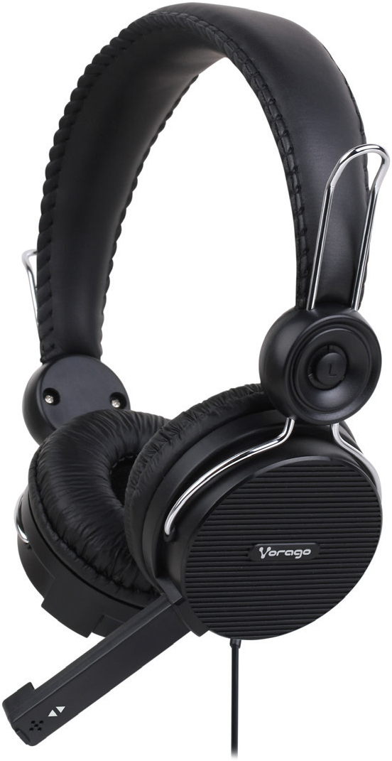 Audífono VORAGO – Diadema, Negro, Alámbrico, 2, 2 m, 3, 5 mm
