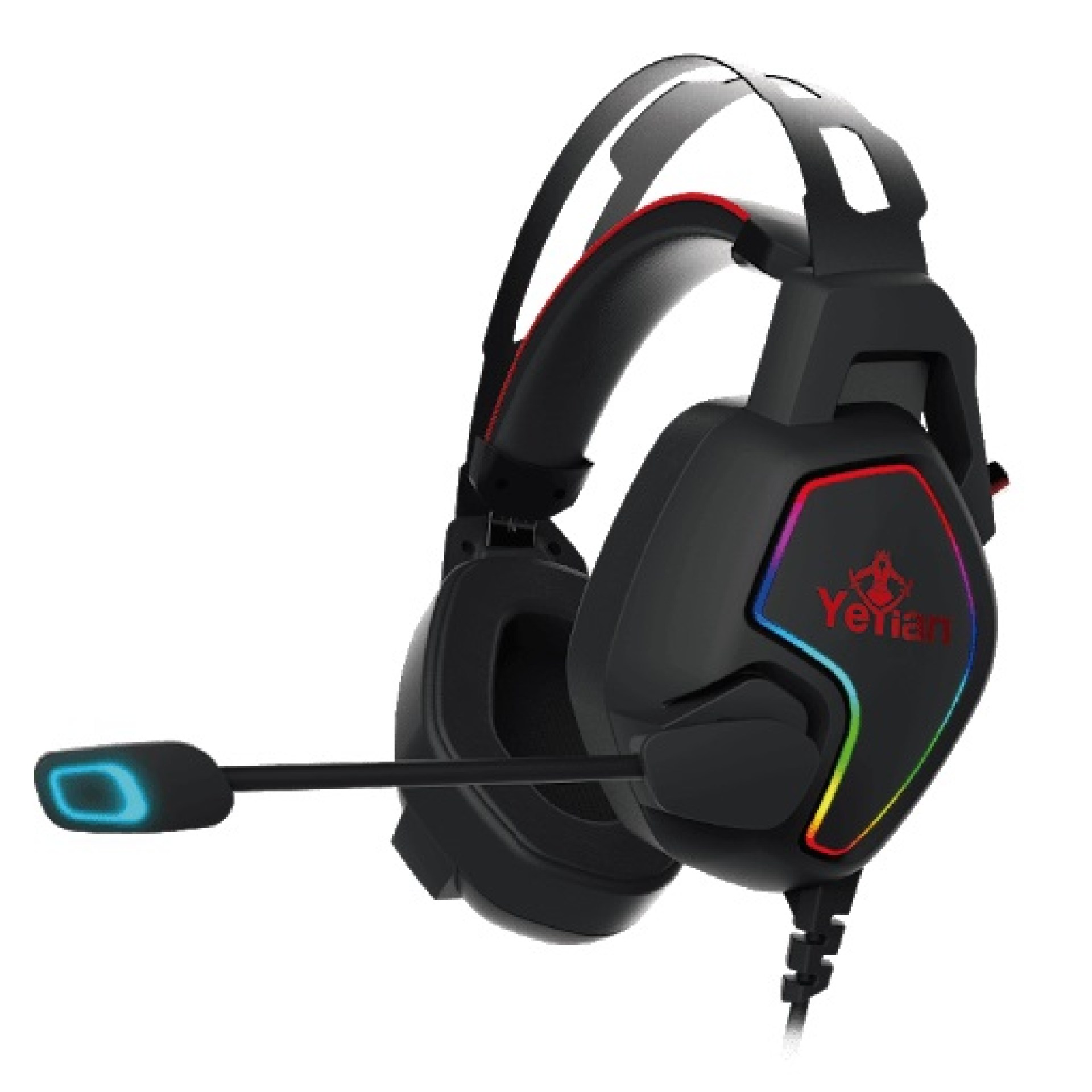 YEYIAN DIADEMA GAMER VICIOUS SERIE 3000 – AURICULARES RGB, CON 4 TIPOS DE LUZ, CON MIC ALMOHADILLAS DE CUERO SINTETICO, USB MODELO: YDV-33403