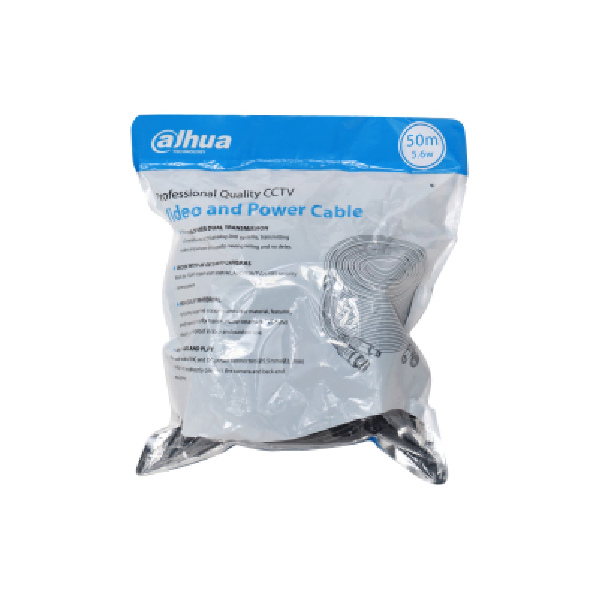 Cable de 50 Metros Armado para Video y Energía/ con Conectores BNC y de Energía/ Para Camaras Hasta 4k/ Uso Exterior e Interior/ Cobre de Alta Pureza NB –