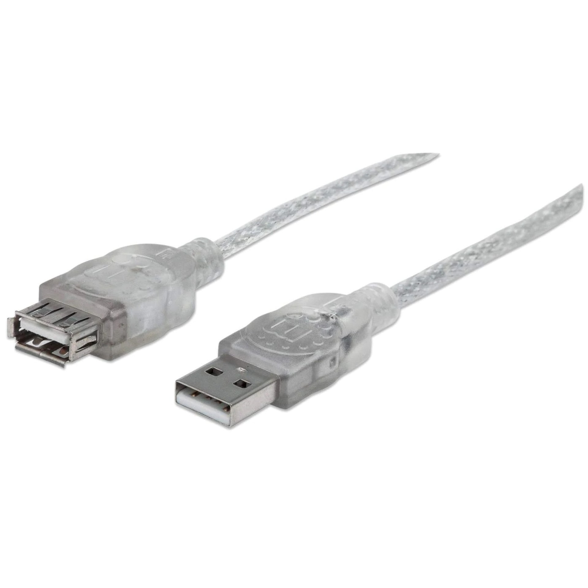 340496 Extensión USB 2.0 de 3m; USB 2.0 – A macho/ A hembra; Plateado translúcido