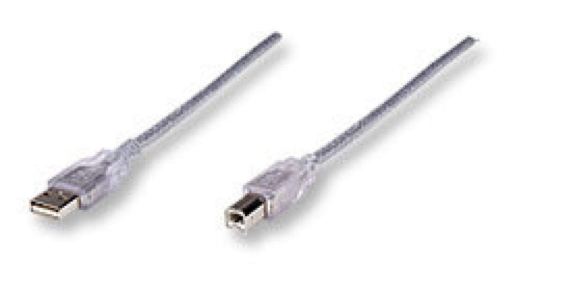 340465 Cable USB para impresora – USB-A macho a USB-B macho, de 4.5mts, color Plateado translucido, Velocidades de hasta 480 Mbps
