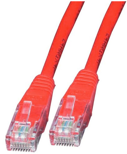 Cable de Red INTELLINET 318952 Cat5e – 1 m, RJ-45, RJ-45, Macho/Macho, Rojo
