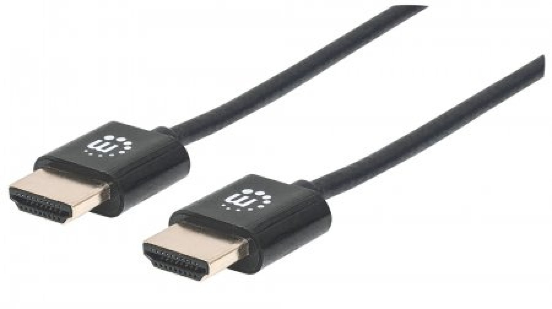 Cable HDMI 2.0 – Alta Velocidad con Ethernet ULTRADELGADO 4K@60Hz MANHATTAN 394369, 1, 8 m, Macho, Negro