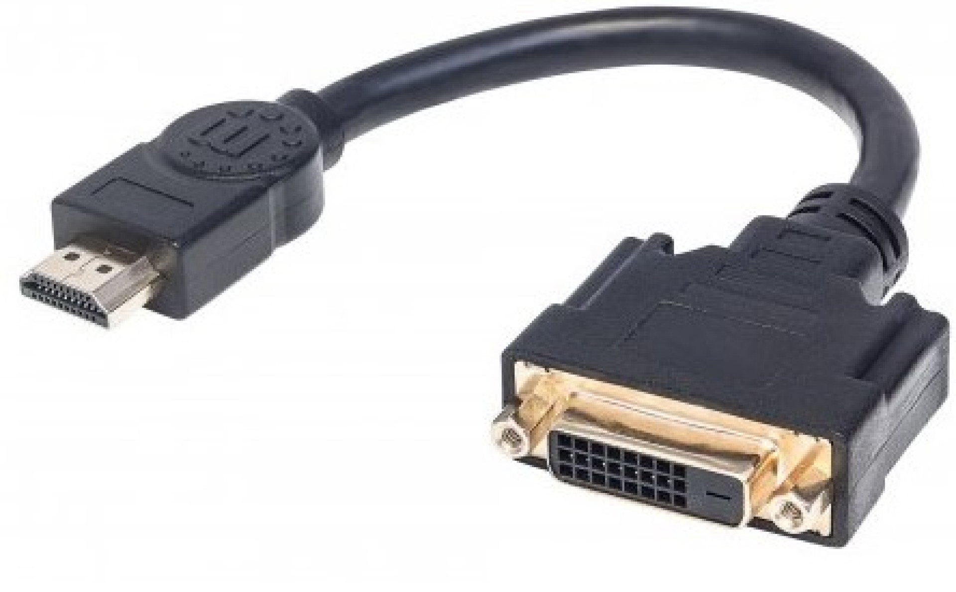 354592 Adaptador HDMI a DVI-D – HDMI Macho a DVI-D 24+1 Hembra, enlace dual, 20 cm (8 in.), Negro