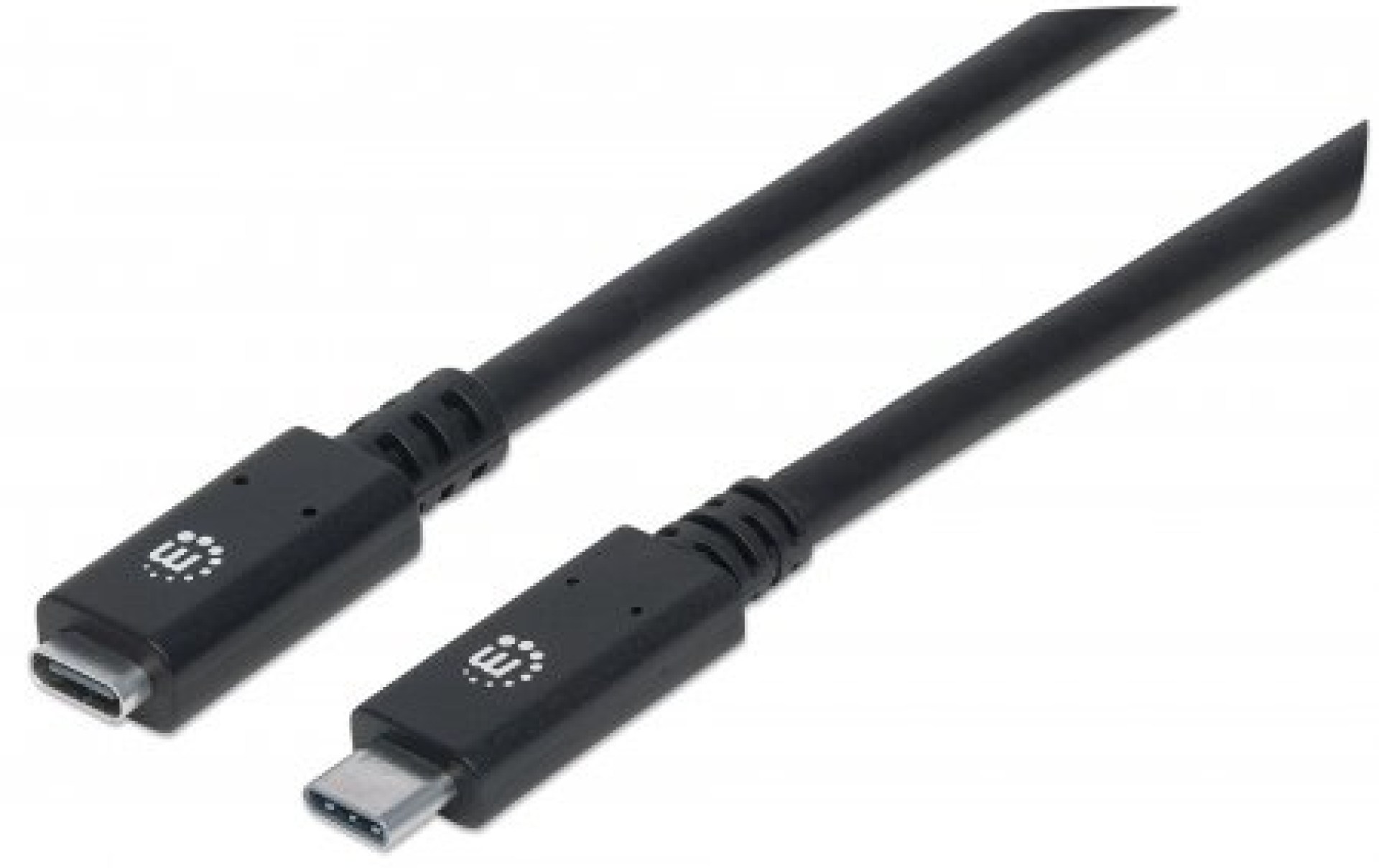 Cable de extensión USB Tipo C  MANHATTAN 355230 – USB C, USB C, Macho/hembra, 0, 5 m, Negro