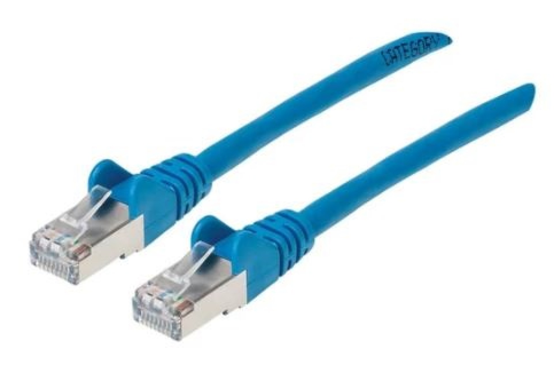 315982 Cable de Red Cat6a S/FTP 30cm Azul – con blindaje de trenzado de aluminio y lámina de aluminio mylar alrededor de cada par.