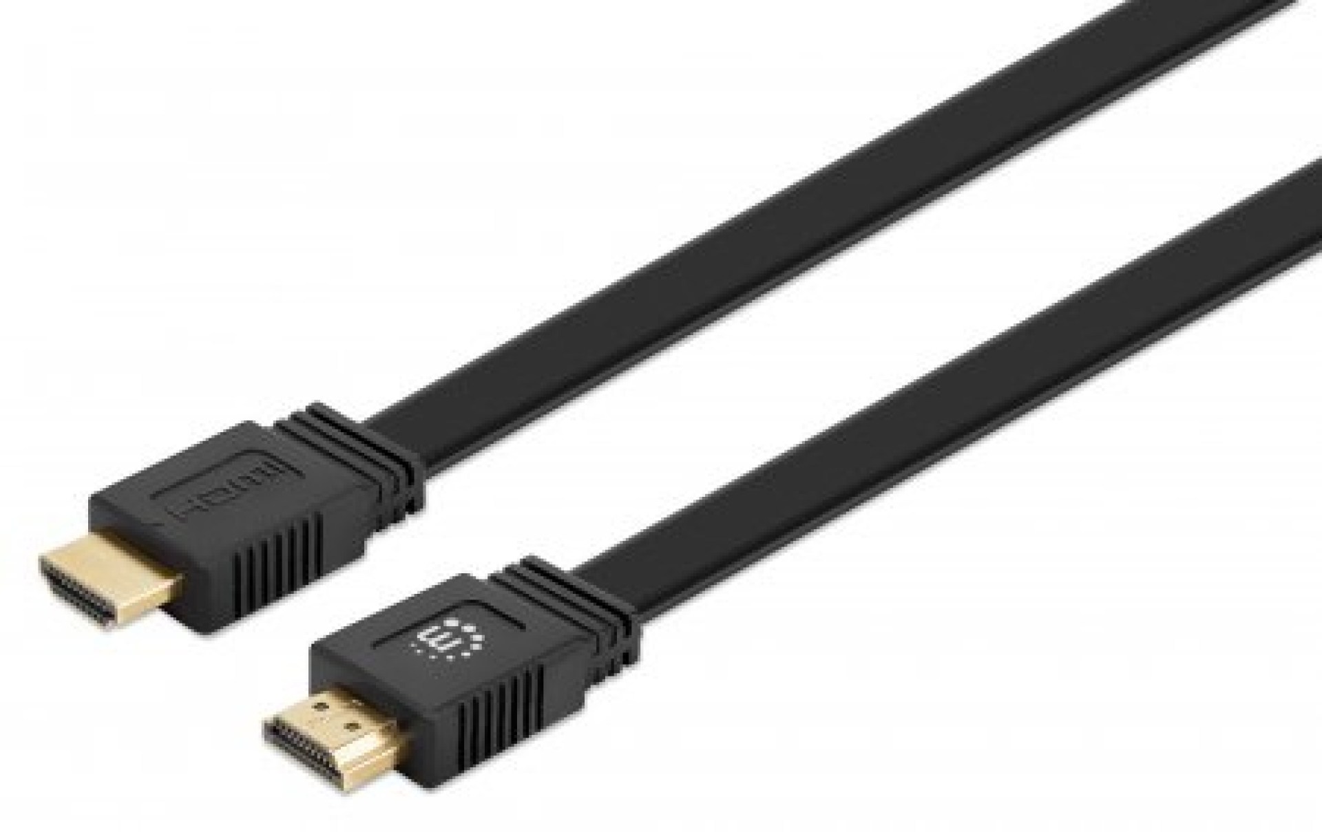 Cable HDMI 2.0 – Alta Velocidad con Ethernet PLANO 4K@60Hz MANHATTAN 355605, 1 m, Macho, Negro