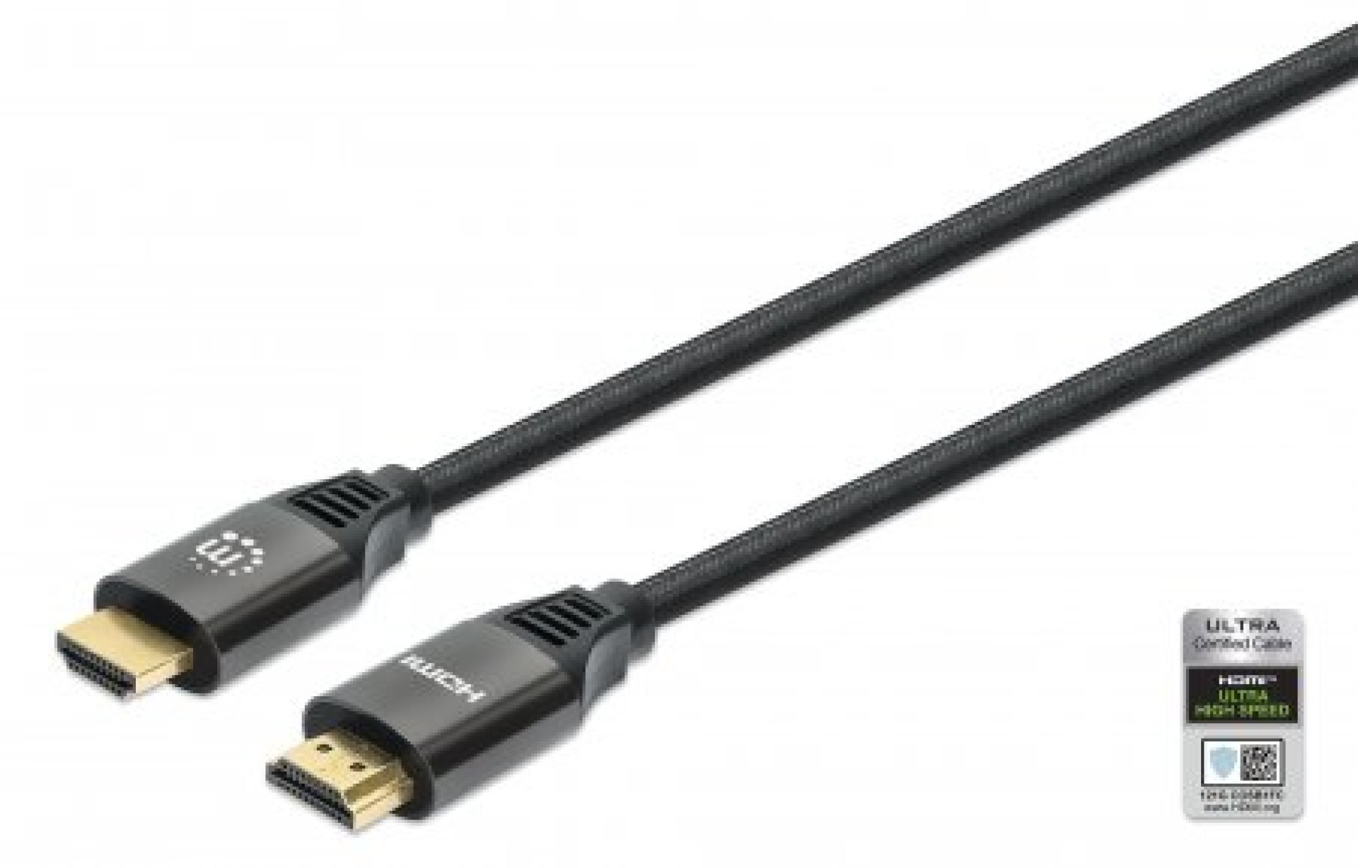 Cable HDMI 2.1 – Textil, 8K@60Hz o 4K@120Hz con Ethernet, MANHATTAN 355957, 3 m, Macho, Negro