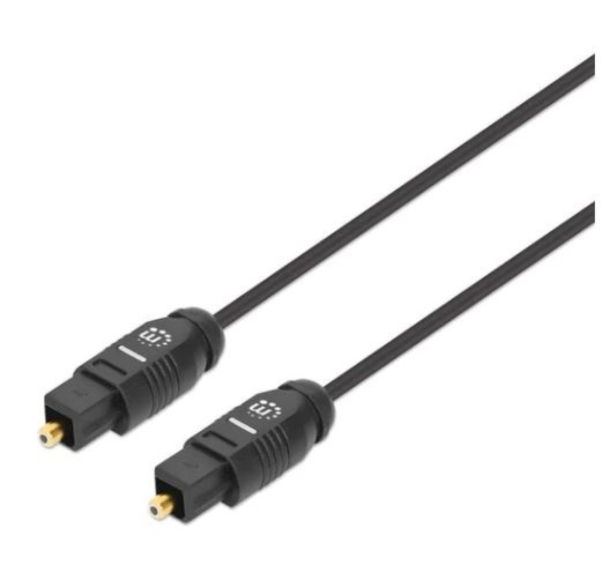 356060 Cable de audio digital óptico Toslink 2 conectores Toslink S/PDIF m-m – 1 m, contactos dorados, negro