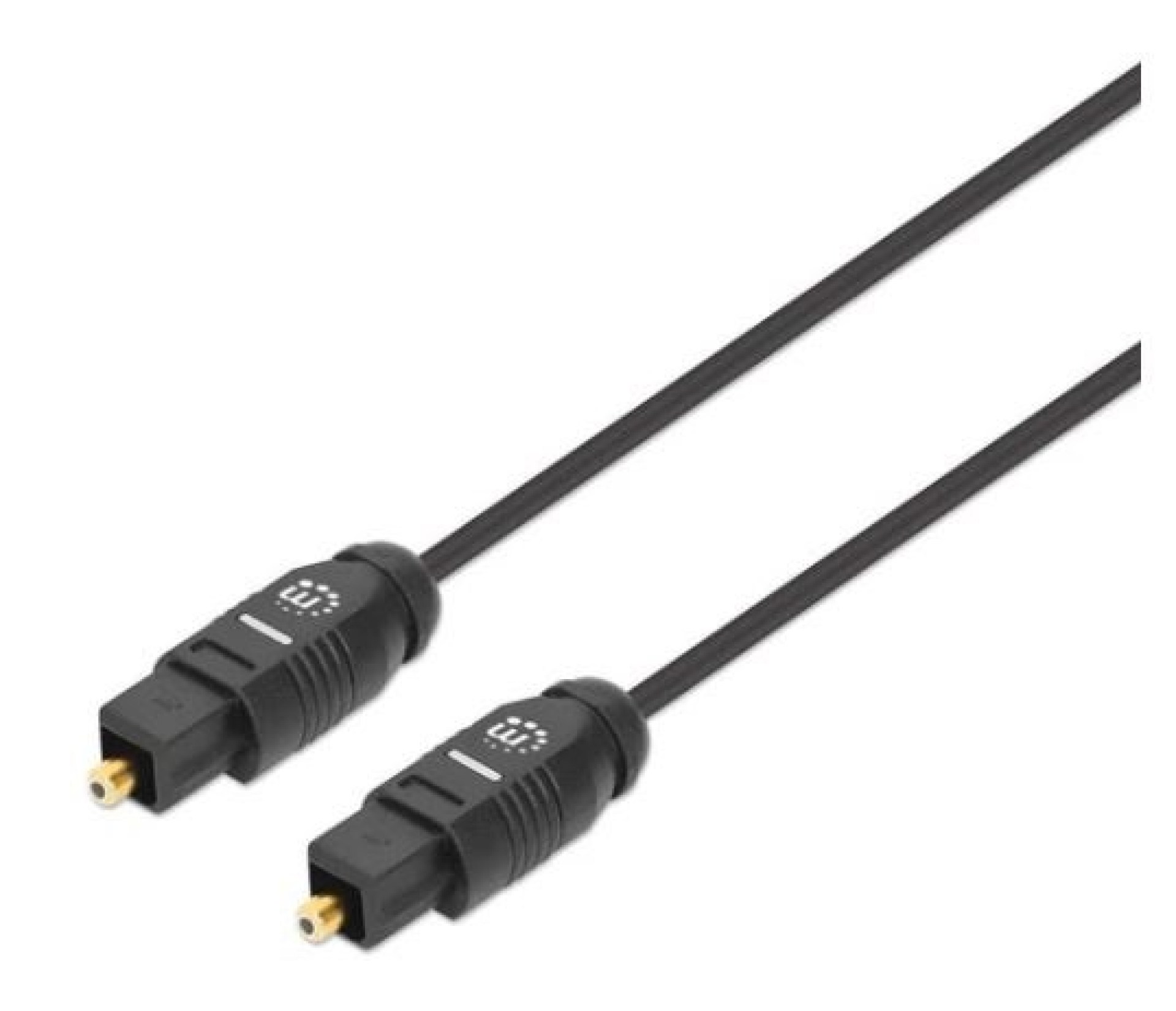 356077 Cable de audio digital óptico Toslink – M-M, Longitud 2m, contactos dorados, Color negro.