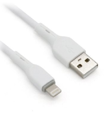 Cable Lightning BROBOTIX 963165 – USB V2.0., Lightning., Blanco, 1m