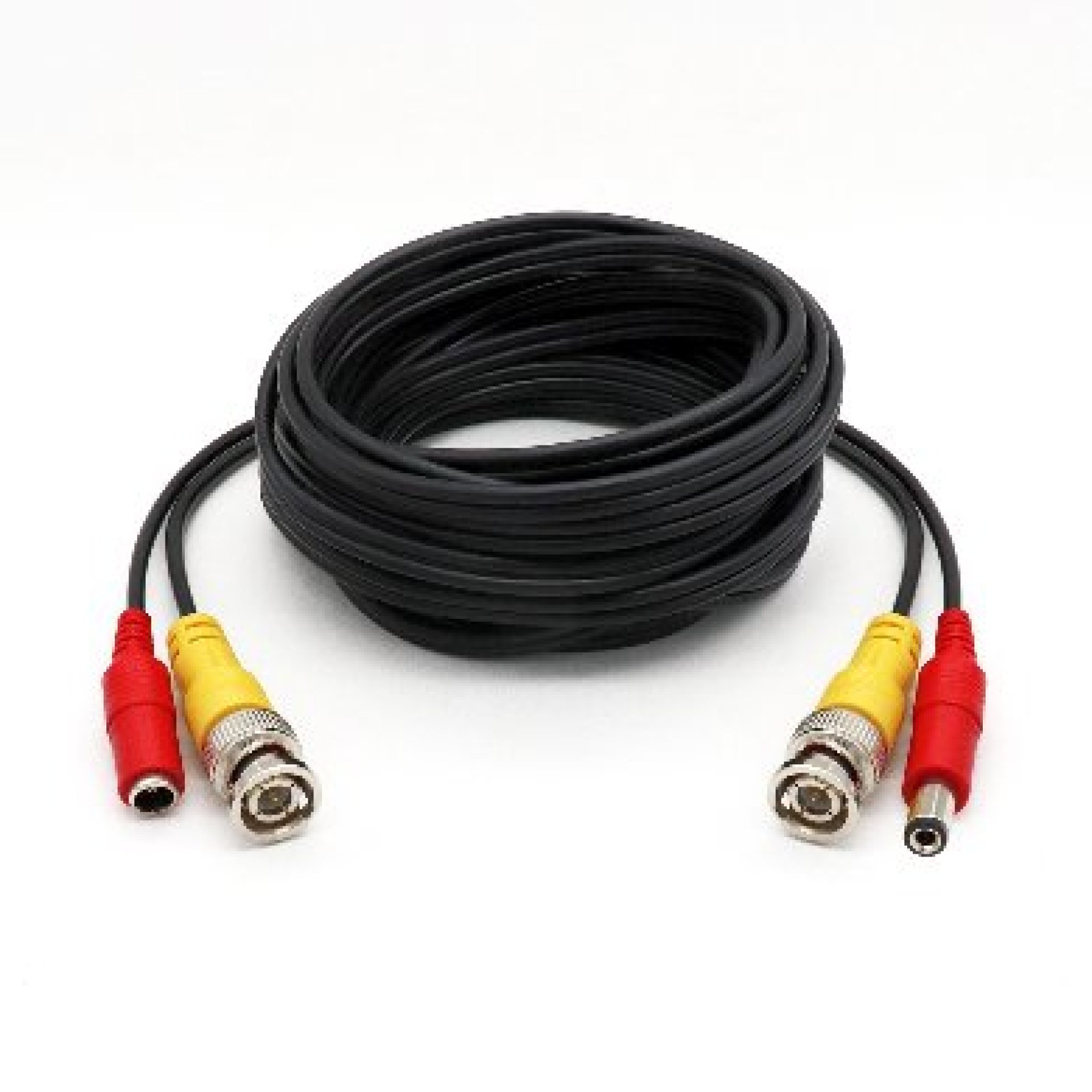 CABLE COAXIAL SIAMES PARA CCTV/CATV – DE 10 MTS, INCLUYE CONECTORES DE VIDEO Y ENERGÍA  PRE-ENSAMBLADOS, NEGRO, BROBOTIX 764748
