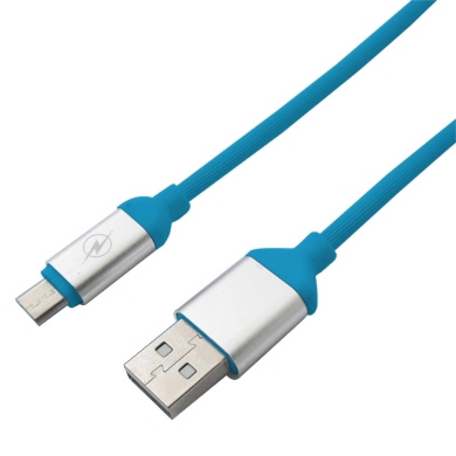 Cable USB V2.0 a Micro de PVC Texturizado BROBOTIX 161208A – 125 cms, Azul