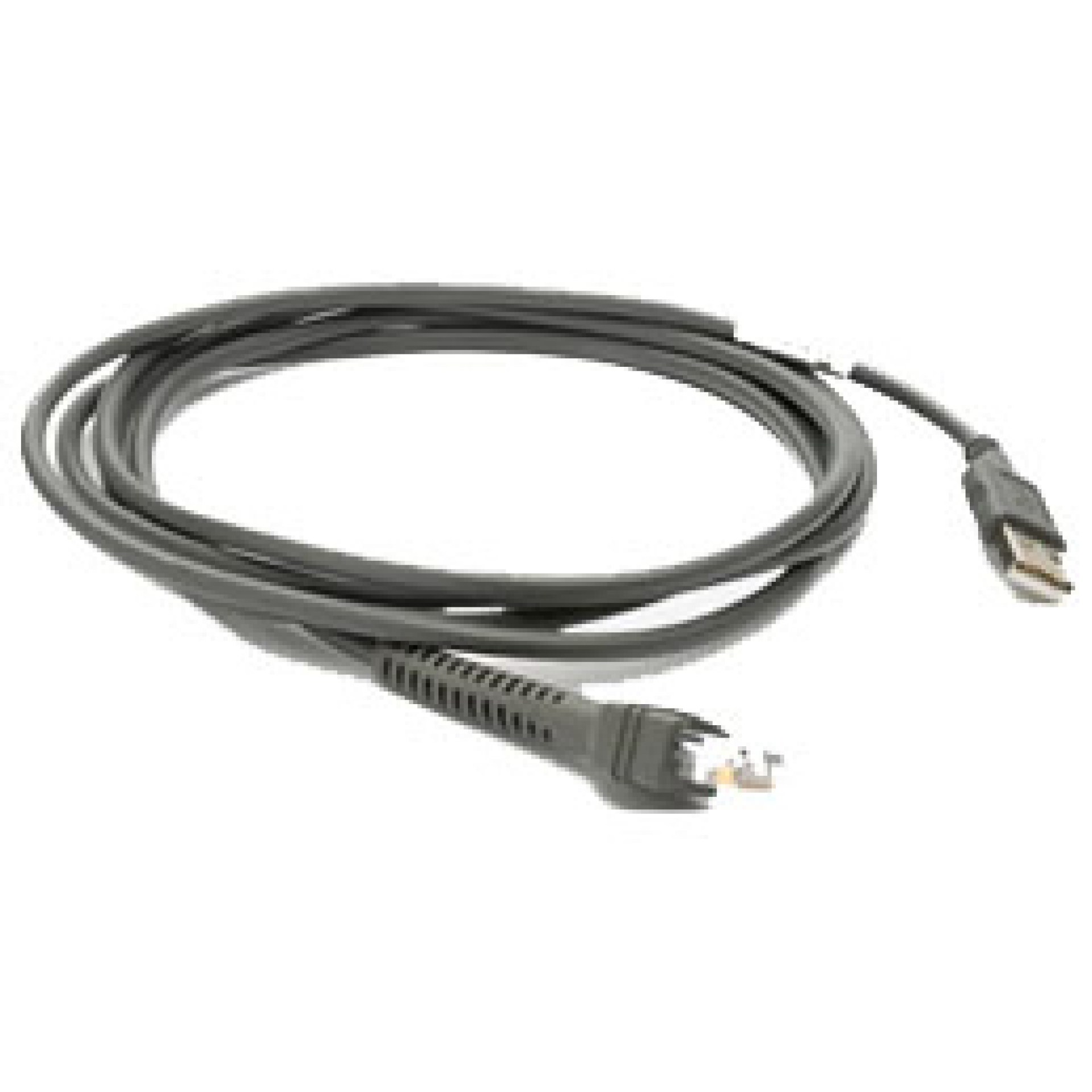 Cable Marca ZEBRA CBA-U01-S07ZAR. Cable USB. Largo de 2.1 m. RoHS compliant. 4-pin Type A. Escaners Symbol Motorola. Color: Gris. –