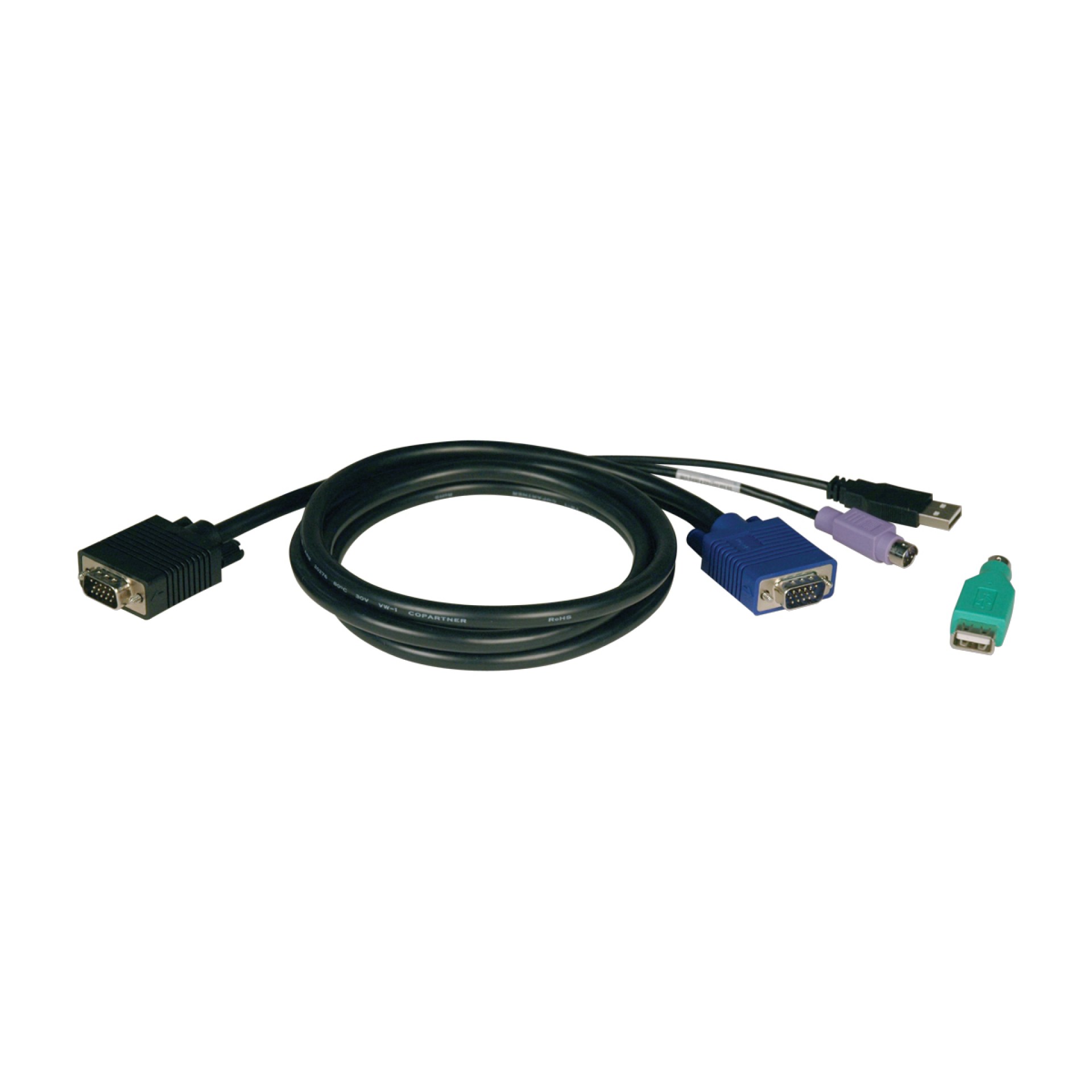 Juego de Cables Combinados Tripp lite  USB/PS2 para KVMs NetController serie B040 y B042 – 4.573 m (15 pies)