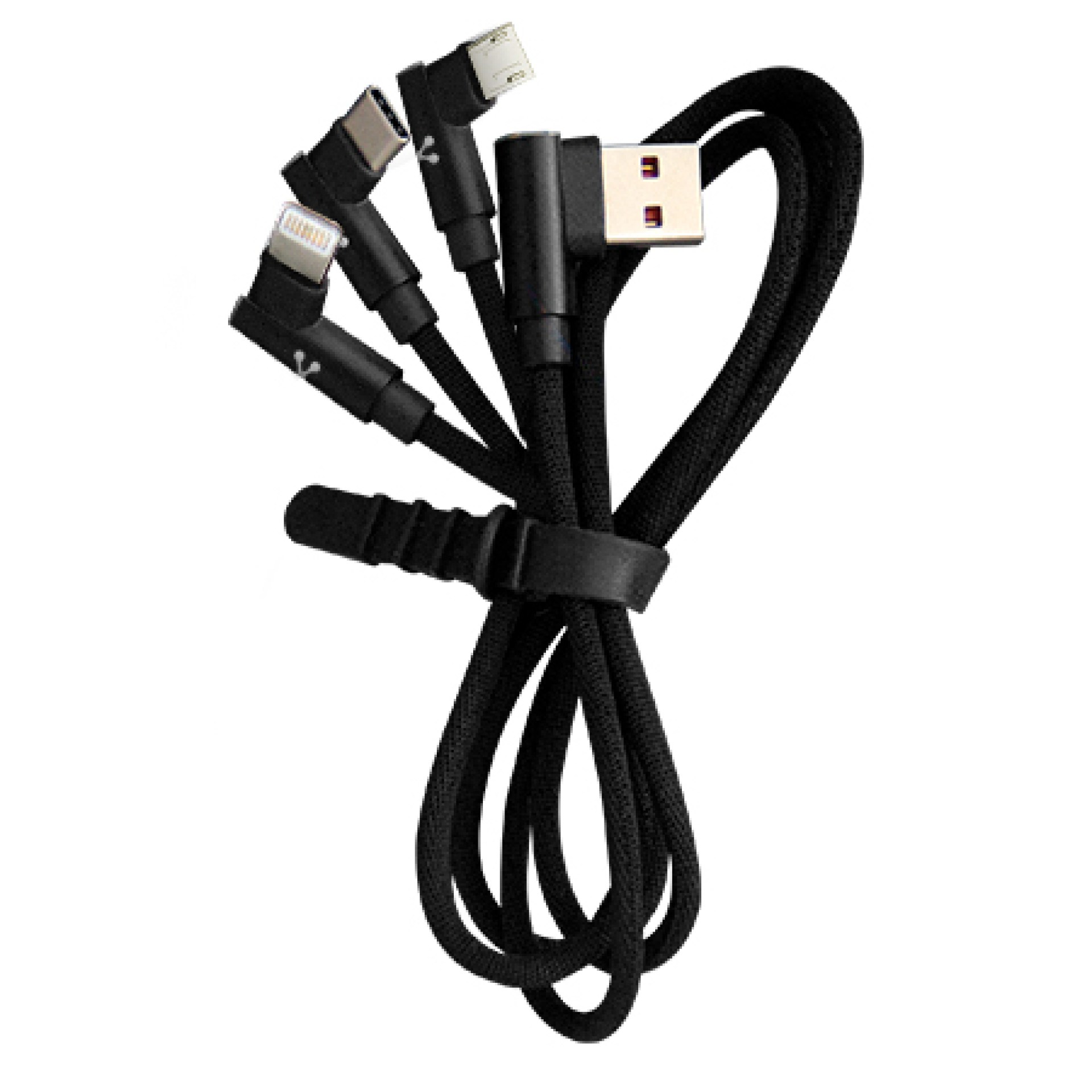 Cable USB 3 en 1 VORAGO CAB-308 – USB A, USB Tipo A Macho a 3 puntas, 1, 3 m, Negro