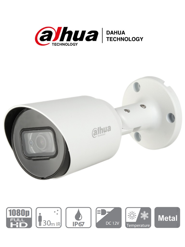 Cámara Bala Dahua Technology HFW1200T-36 – 1080 p, 30 m, 3.6mm