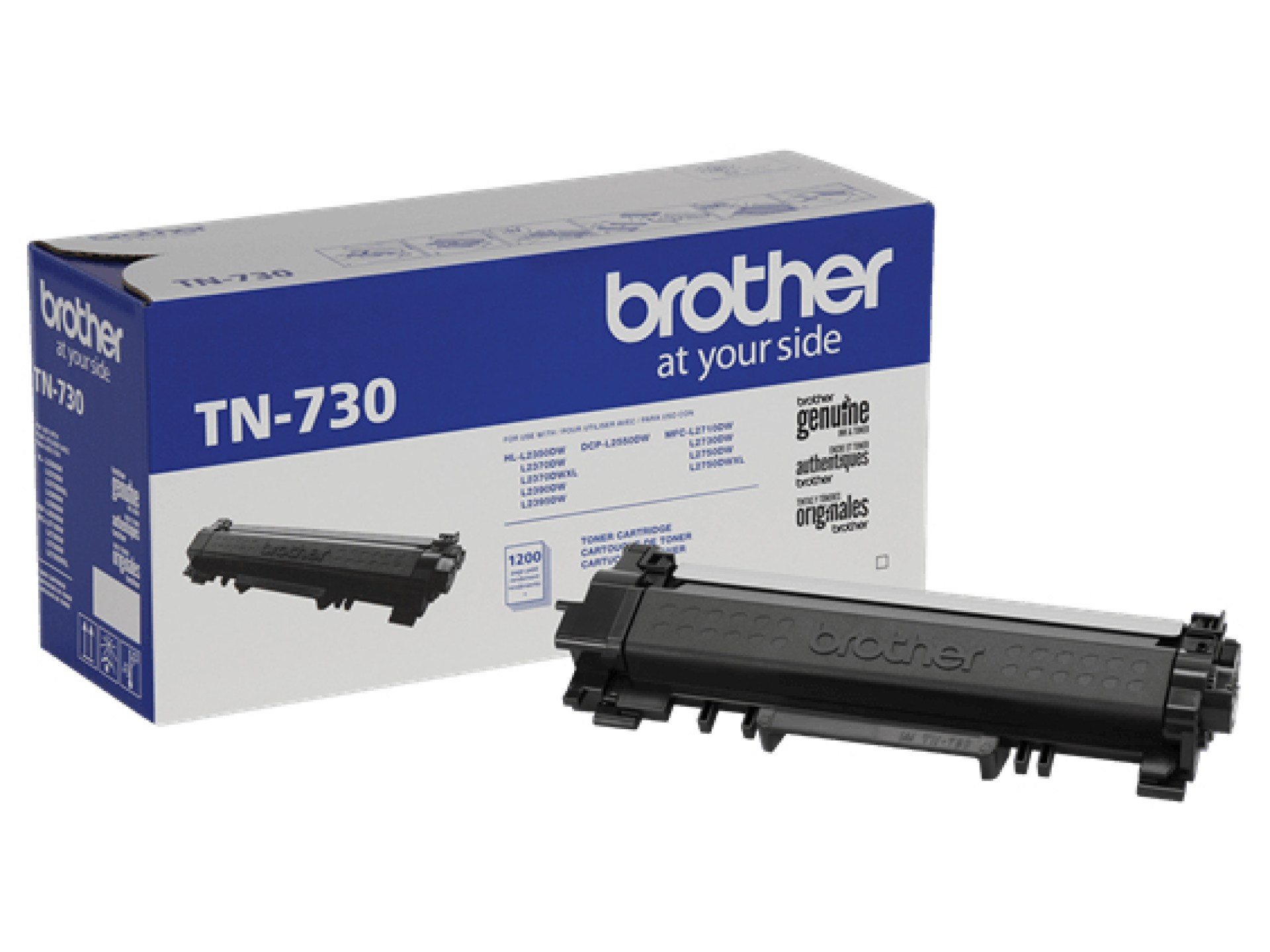 Tóner Brother TN730 – negro, rendimiento aproximado 1, 200 páginas, para equipos DCPL2551DW.