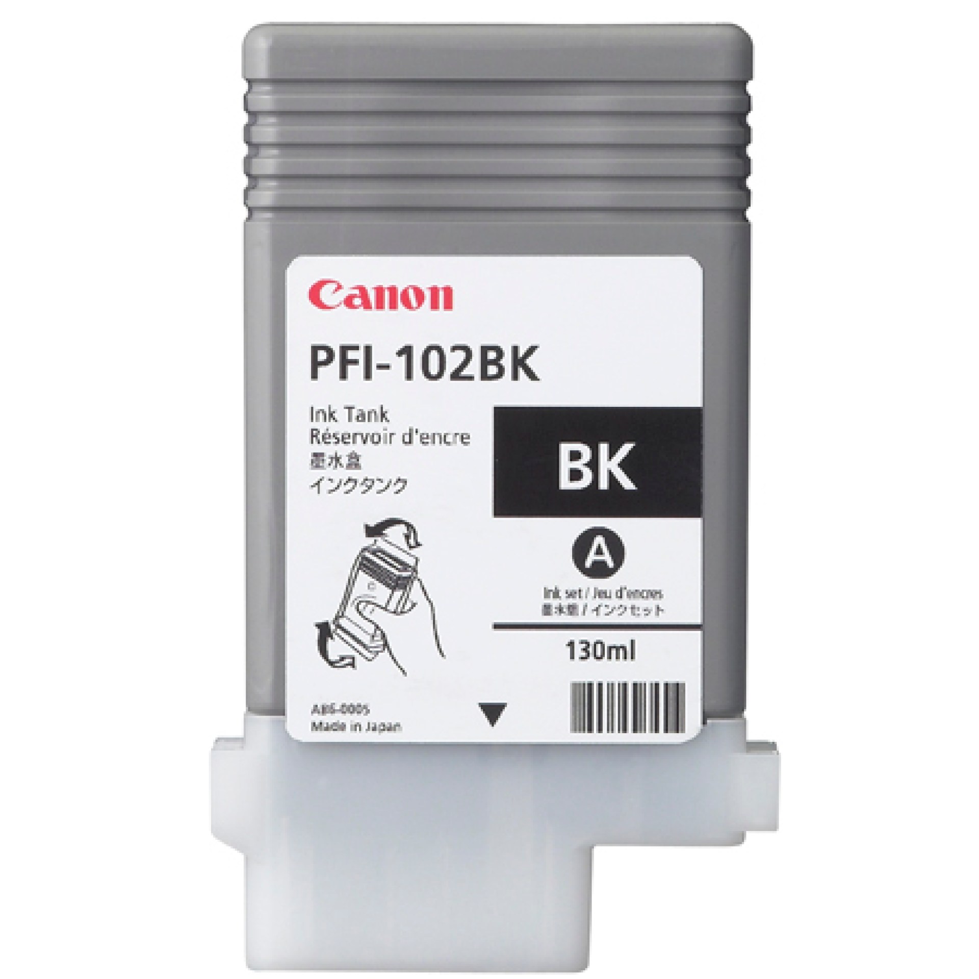 Tanque de tinta CANON PFI-102 BK – Negro, Inyección de tinta