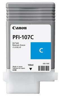 Tanque de tinta CANON PFI-107C – Cian, Inyección de tinta, Ampolla