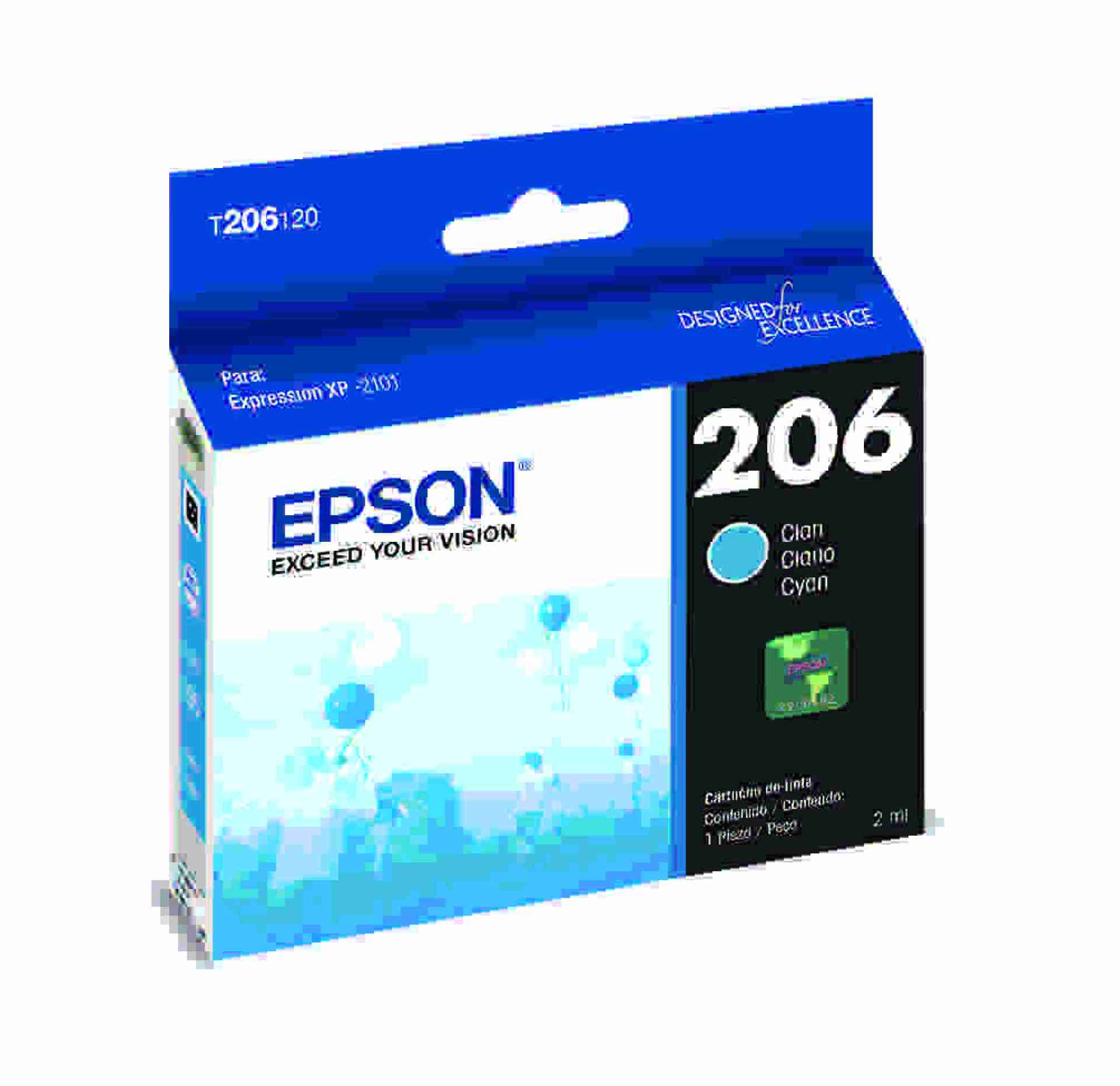Cartucho EPSON T206220-AL – Cian, Epson, Cartucho