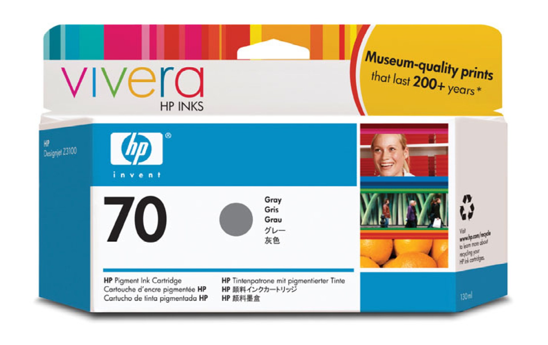 Cartucho HP Num 70 – Gris, HP
